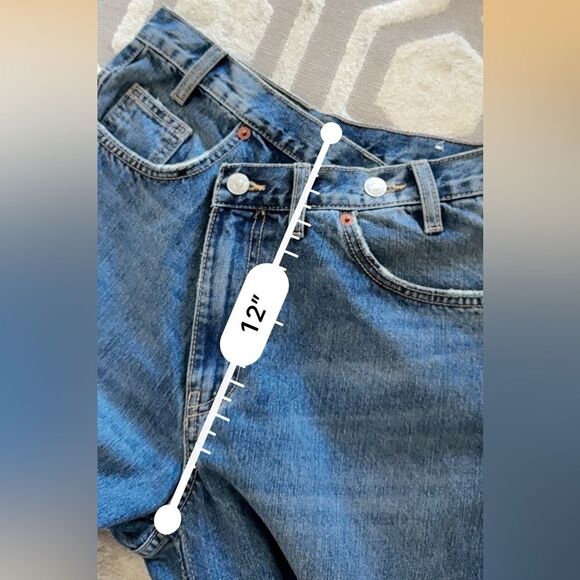 Zara The High Waist Crossover Waist Wide Leg Full Length Jeans 4 - Picture 12 of 16